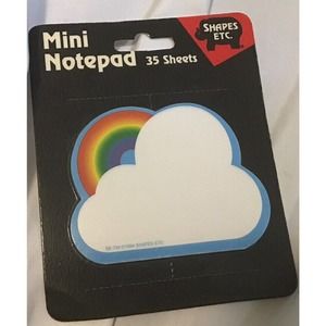 Vintage Shapes Etc Mini Notepad 35 Sheets 1991 Rainbow Cloud